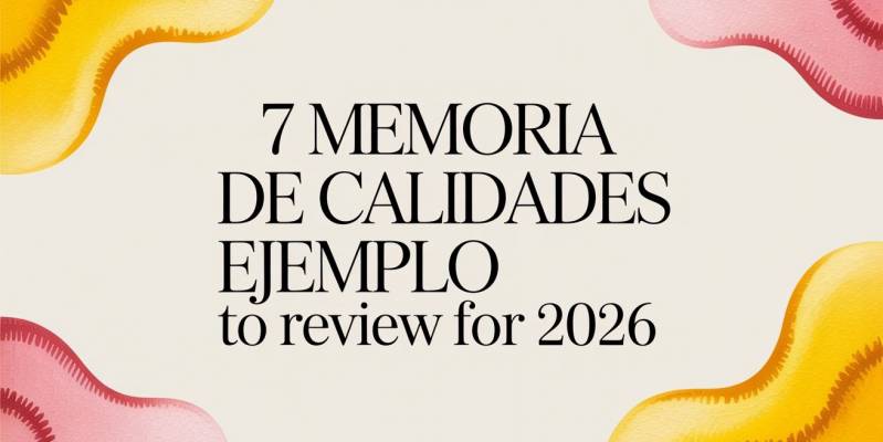 7 Memoria de Calidades Ejemplo to Review for 2026