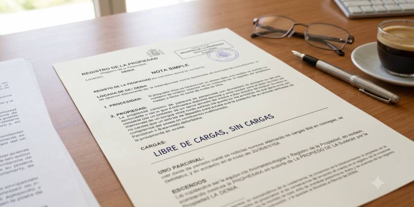Nota prosta z hiszpańskiego rejestru gruntów