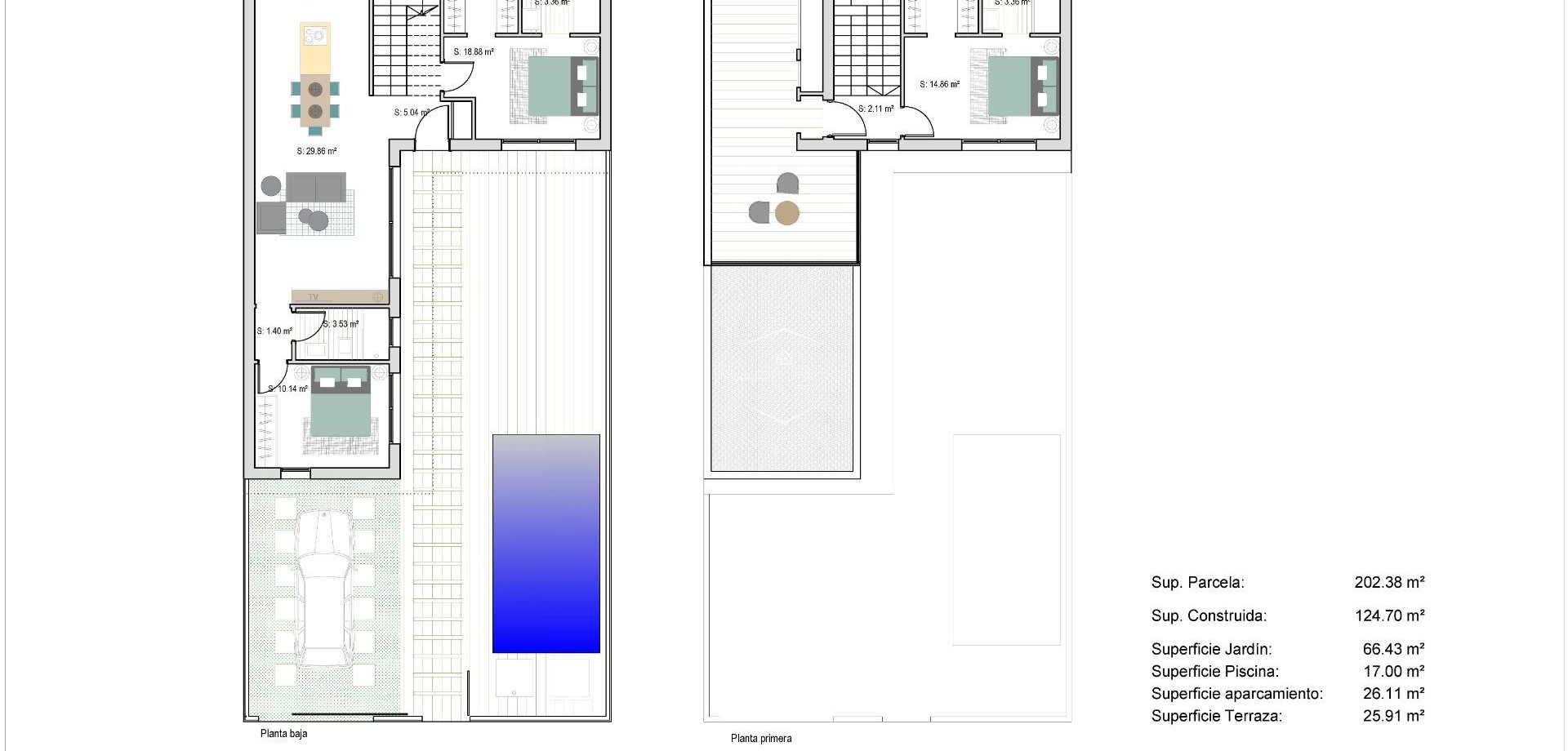 Nouvelle construction - Maison de ville -
San Javier - Parque del doce