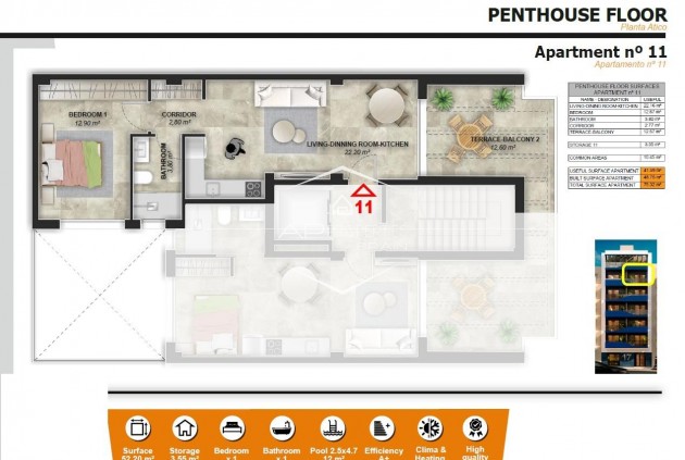 Nouvelle construction - Appartement - Penthouse -
Torrevieja - Playa del Acequión